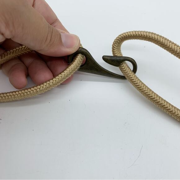 Vintage 90's Leather Shop Retro Boho Metalwork Rope Belt -Festival Grunge Hippie - Picture 7 of 7